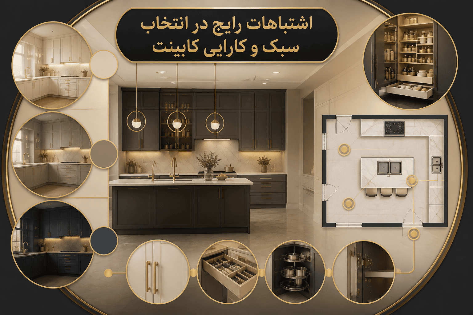 اشتباهات رایج در انتخاب کابینت آشپزخانه شامل عدم توجه به نور محیط و چیدمان مناسب است که می‌تواند تأثیر زیادی بر کیفیت و قیمت نهایی داشته باشد.