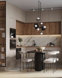 ایده های خلاقانه کابینت جادار برای آشپزخانه کوچک